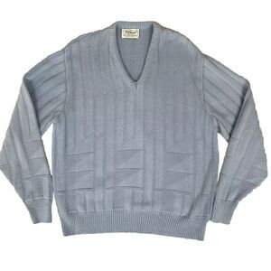 VTG Titleist Collection Mens Sz L Combed Cotton‎ Blue Sweater Golf Preppy USA